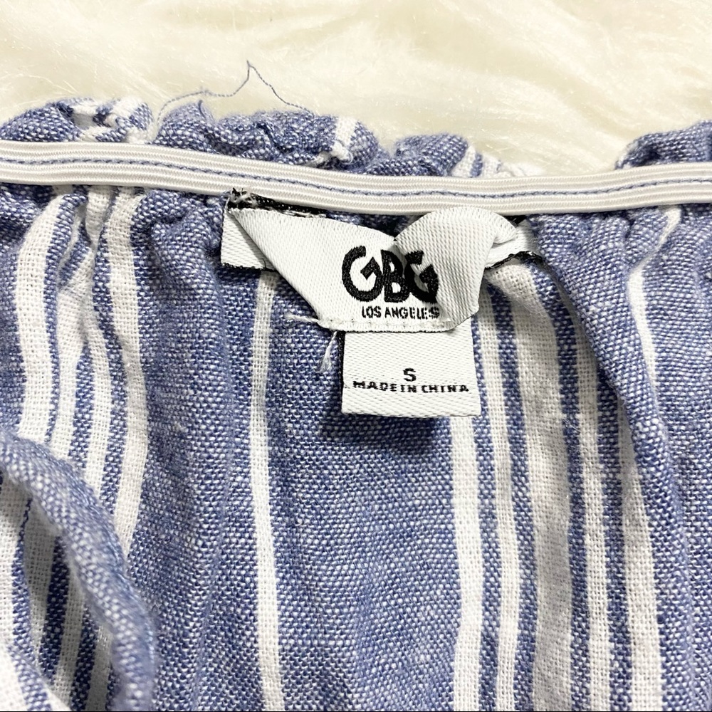 GBG Off The Shoulder Striped Romper - Picture 6 of 6